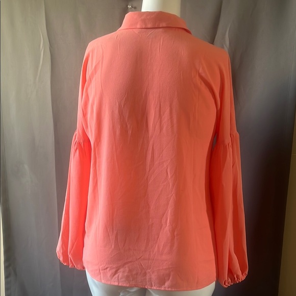 Michael Kors Pink Long Sleeve Zipper Down Blouse - Picture 6 of 8